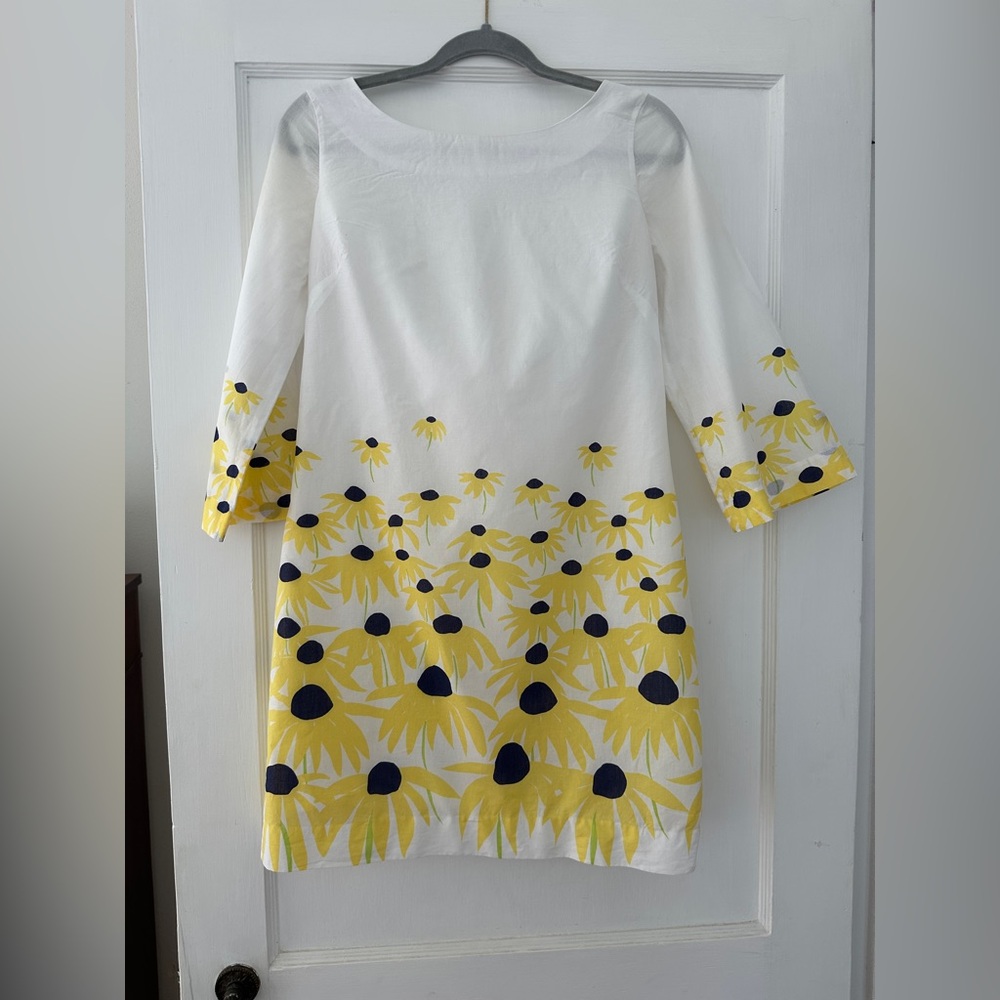 Lilly Pulitzer white dress yellow sunflowers blackeyed Susans daisy size 4